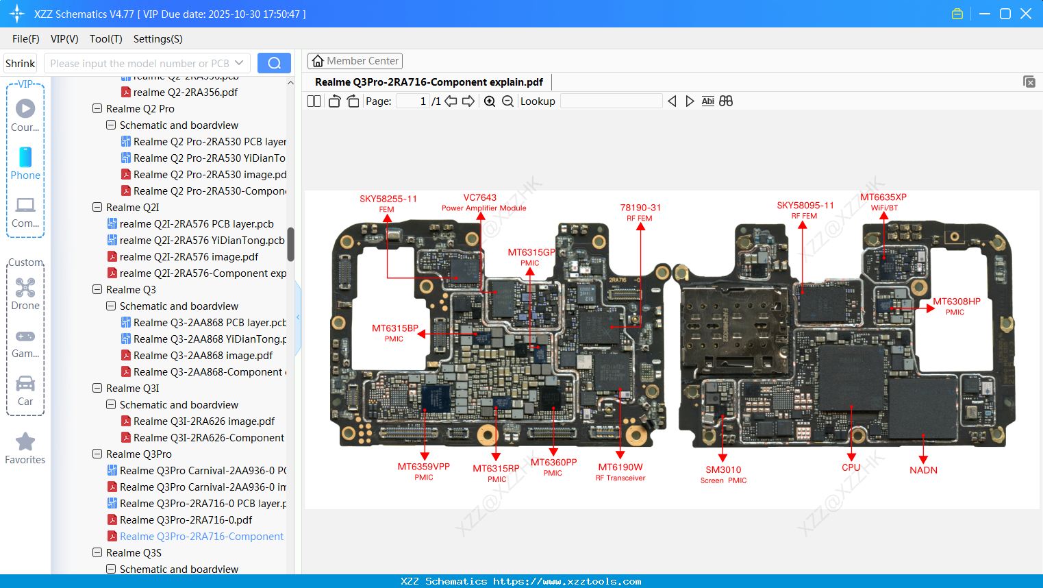 Realme Q3Pro-2RA716-Component Explain